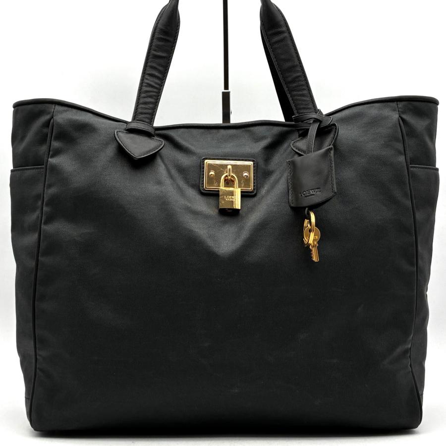 ✨入手困難✨ ロエベ アナグラムロゴ ビジネスバッグ ゴールド金具 鍵 本革 LOEWE ロエベ 南京錠 鍵付 トートバッグ ナッパレザー ブラック 黒