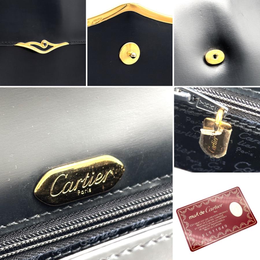 美品 カルティエ Cartier サファイアライン ハンドバッグ フォーマル