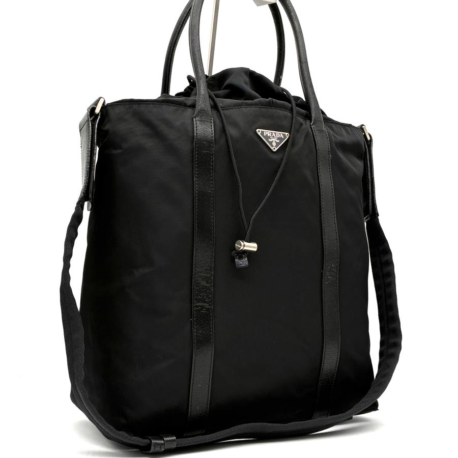 プラダ PRADA 2way トートバッグ ショルダーバッグ 巾着 三角ロゴ