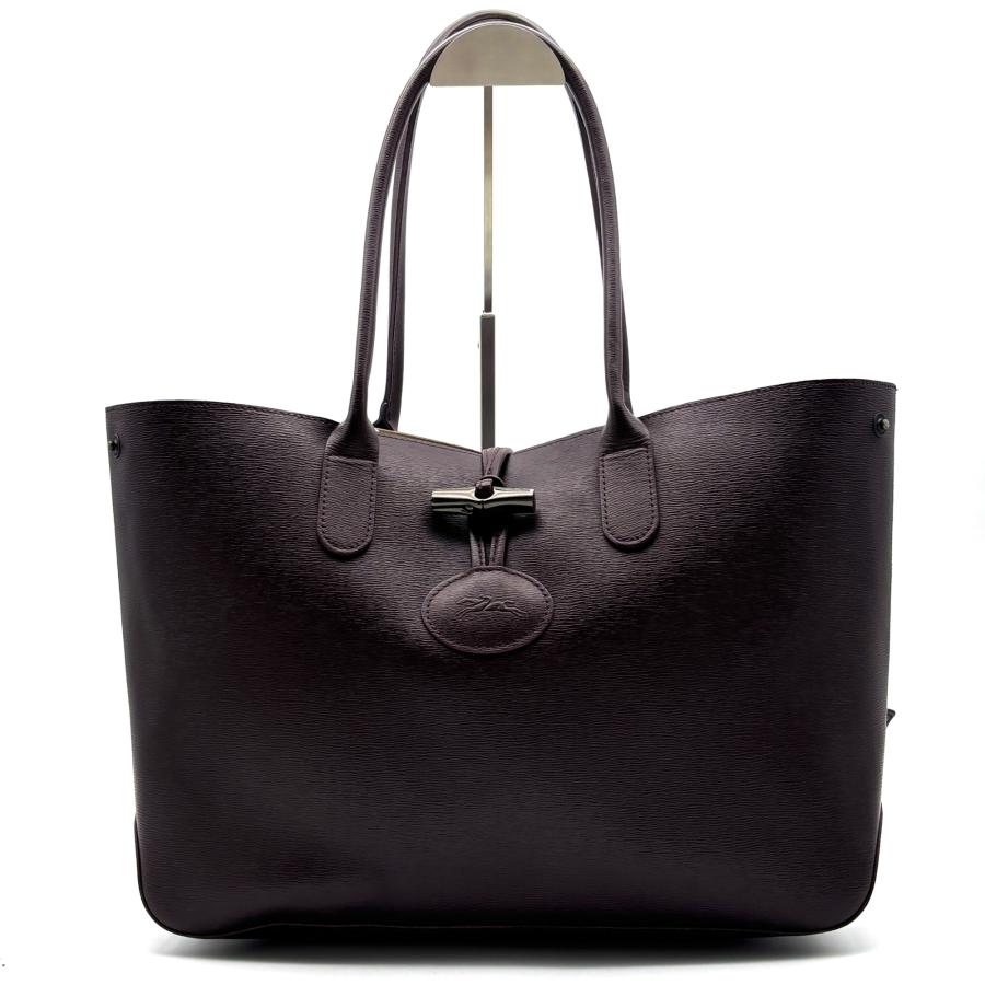 LONGCHAMP ロンシャン ロゾ トートバッグ レザー 本革 ダークパープル 
