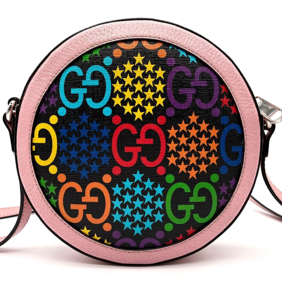 GUCCI グッチ GGサイケデリック ショルダーバッグ ラウンド 丸型 PVC レザー マルチカラー ピンク 星 スター 春 夏 お出かけ デート 旅行 希少デザイン 極美品