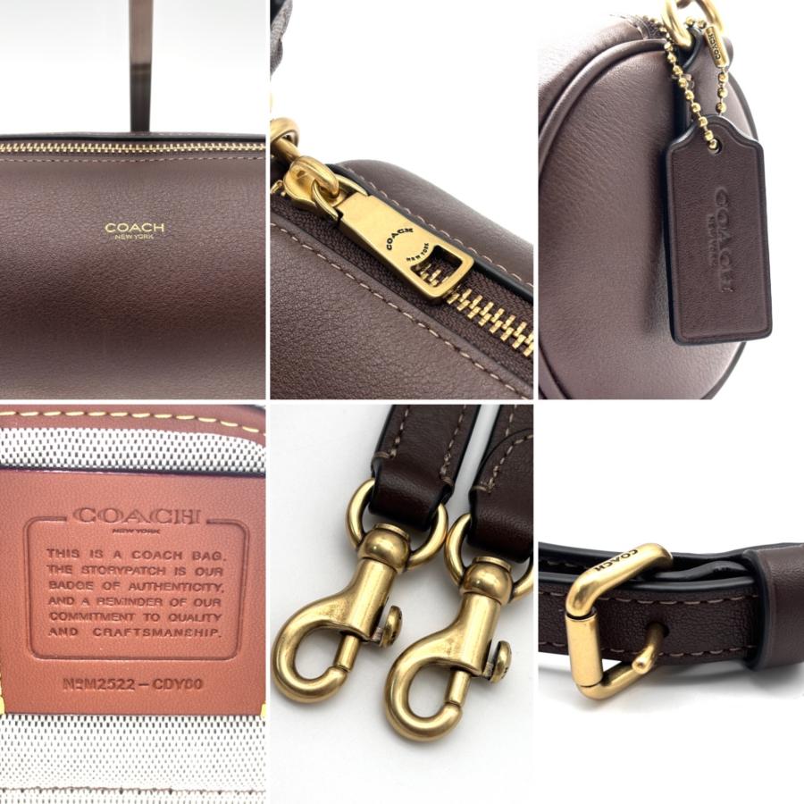 COACH コーチ レザー 2WAY クロスボディバッグ ブラウン 斜め掛け 茶 