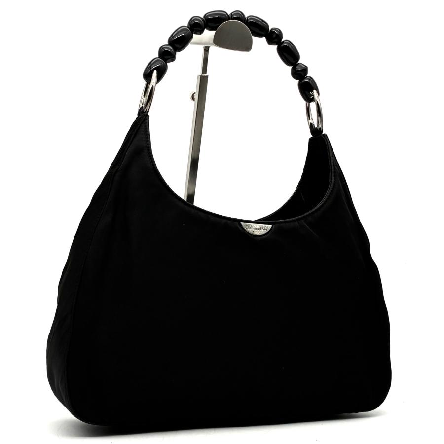 【美品】Christian Dior ハンドバッグ　マリスパール　黒　ナイロン クリスチャンディオール Christian Dior マリスパール ハンドバッグ