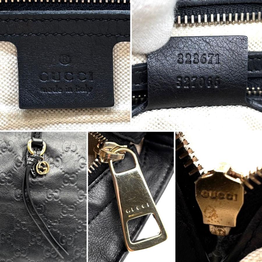 GUCCI グッチ グッチシマ GG トートバッグ レザー 本革 ブラック 黒 A4サイズ収納可能 肩掛け 通勤 仕事 ビジネス 大容量 旅行_9