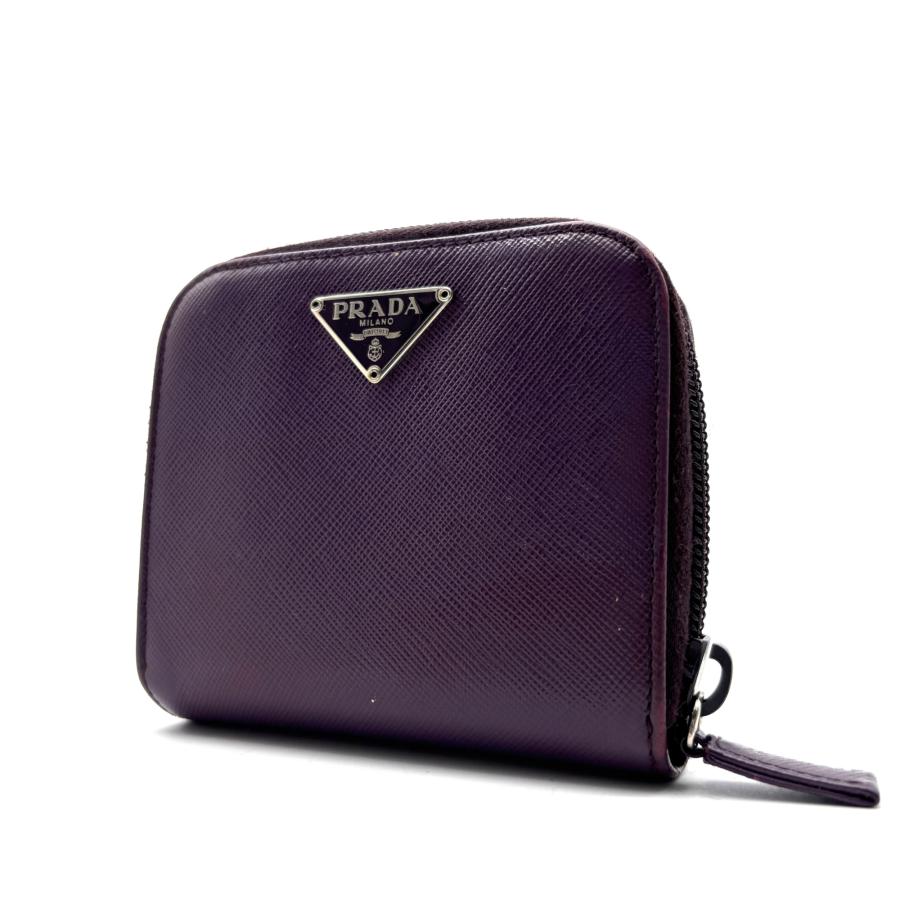 プラダ PRADA サフィアーノ 二つ折り財布 ラウンドファスナー 三角ロゴ