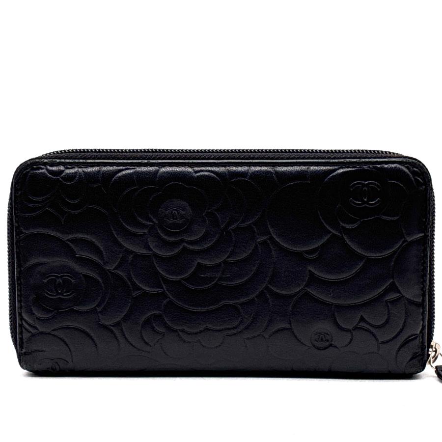 シャネル CHANEL カメリア ココマーク ラウンドファスナー 長財布