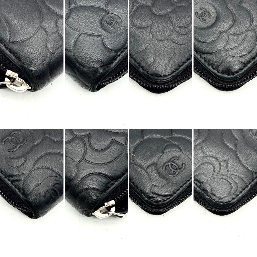 シャネル CHANEL カメリア ココマーク ラウンドファスナー 長財布