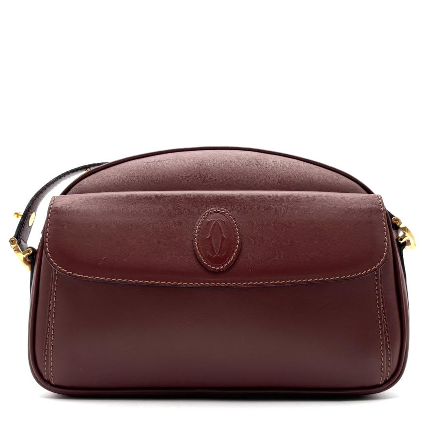 Cartier カルティエ マストライン ショルダーバッグ レザー ボルドー