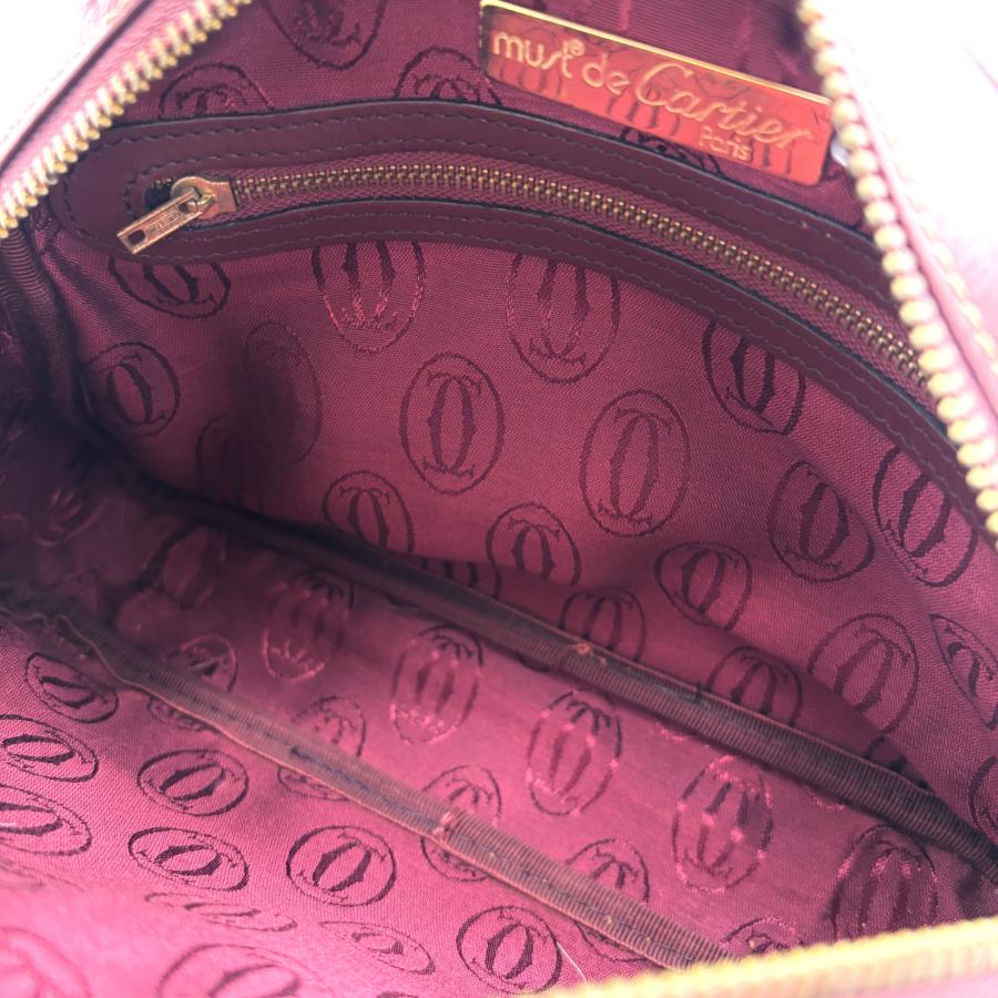 Cartier カルティエ マストライン ショルダーバッグ レザー ボルドー