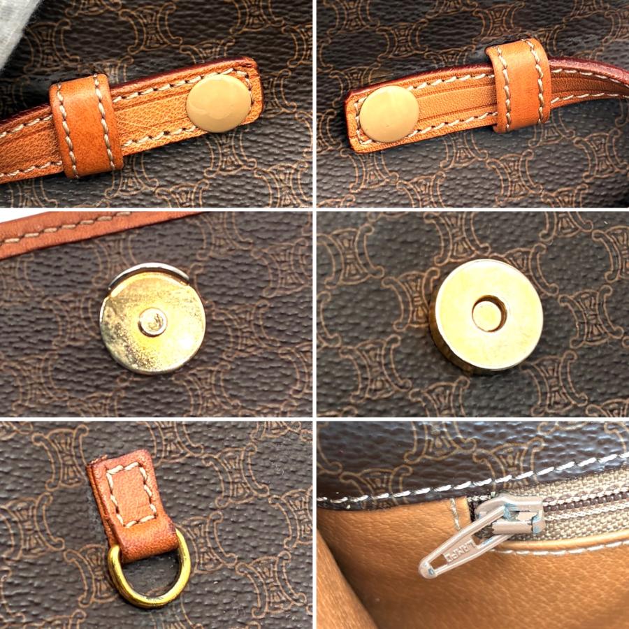 セリーヌ CELINE マカダム トリオンフ フラップ ショルダーバッグ 斜め