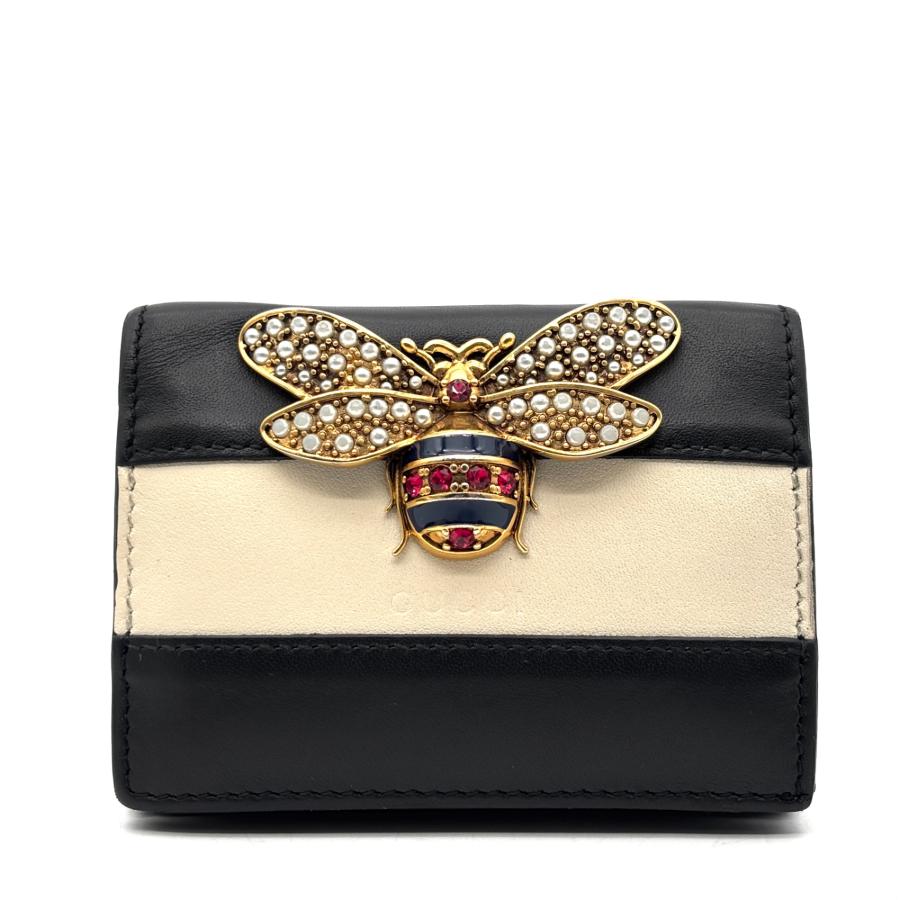 グッチ GUCCI ビー Bee 蜂 二つ折り財布 コンパクトウォレット レザー