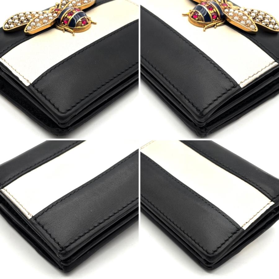 グッチ GUCCI ビー Bee 蜂 二つ折り財布 コンパクトウォレット レザー