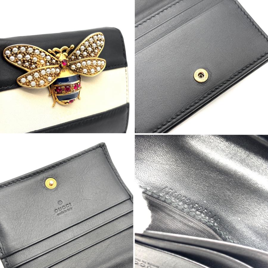 グッチ GUCCI ビー Bee 蜂 二つ折り財布 コンパクトウォレット レザー