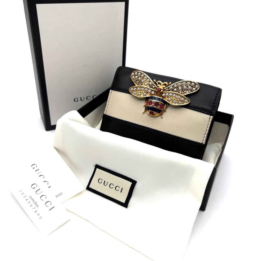 グッチ GUCCI ビー Bee 蜂 二つ折り財布 コンパクトウォレット レザー