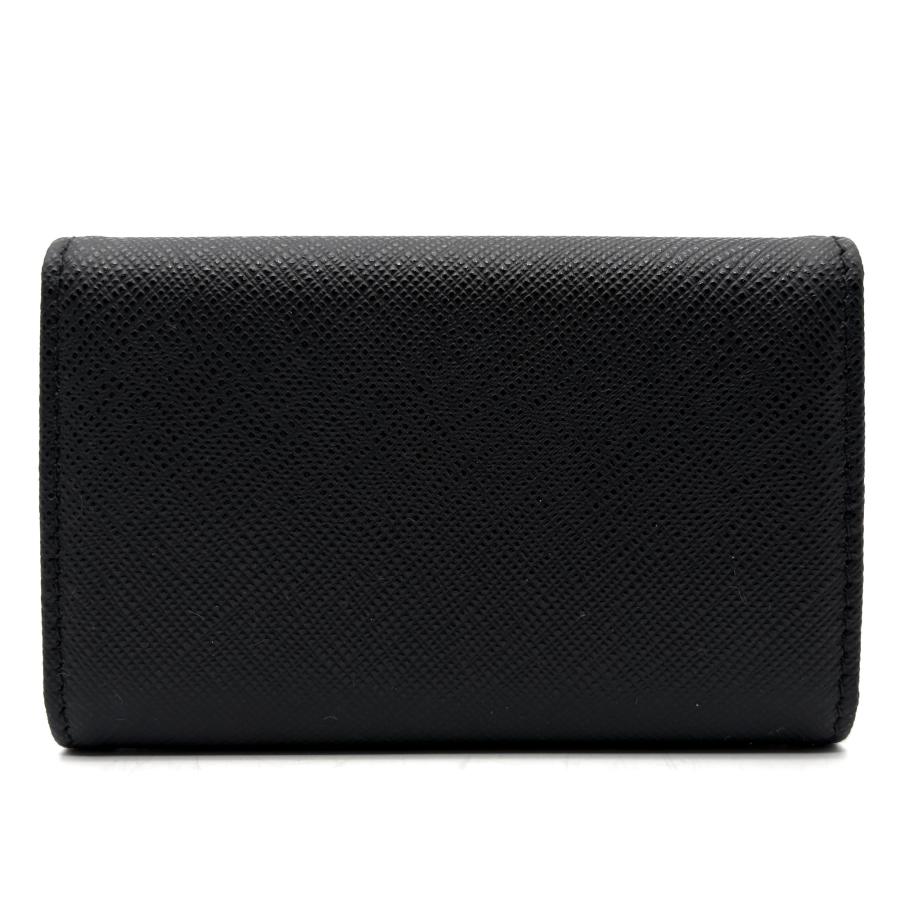 美品 PRADA プラダ キーケース ナイロン 三角ロゴ 黒 4連 サフィアーノ プラダ PRADA 4連 キーケース 三角ロゴ サフィアーノ レザー ブラック