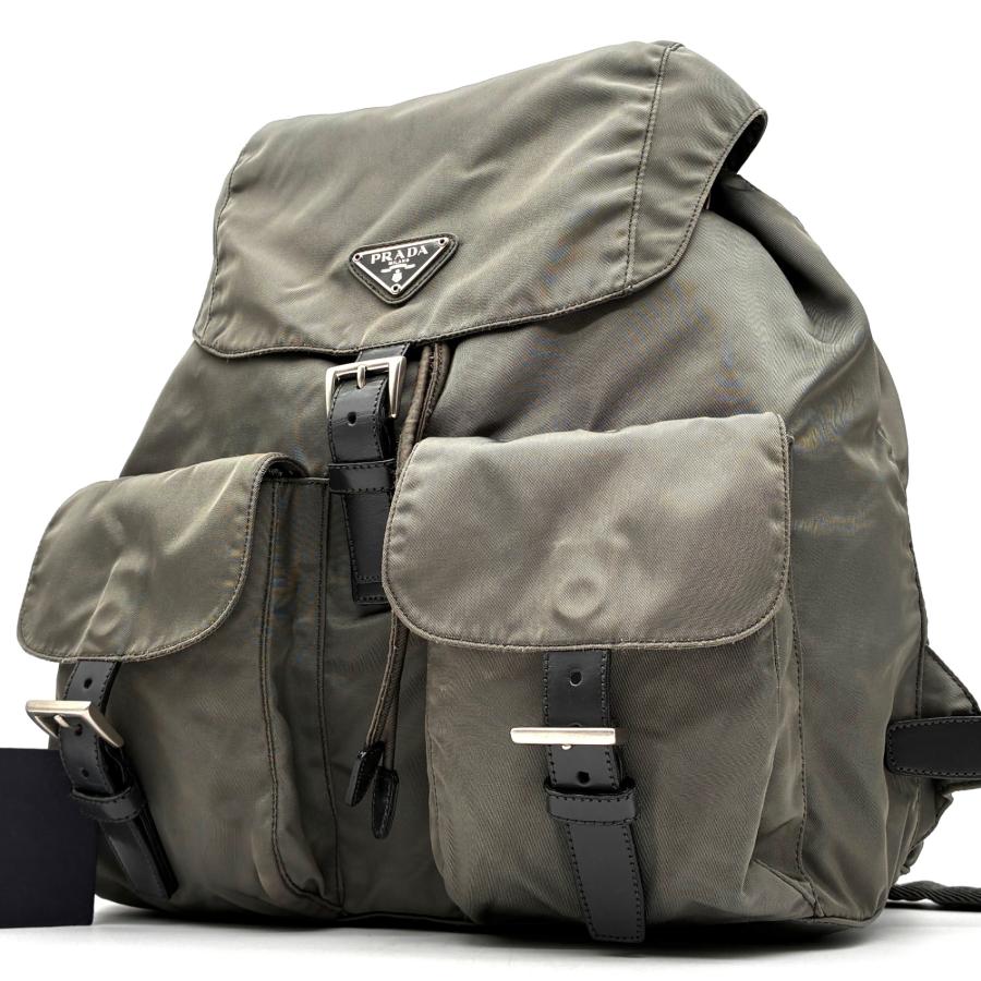 PRADA プラダ バッグパック リュック 三角ロゴ 白タグ 巾着 ダブル