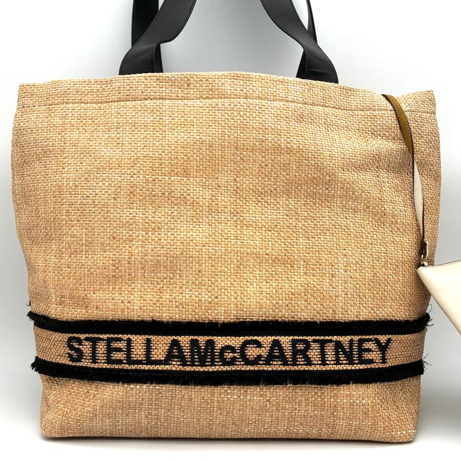 美品 Stella McCartney ステラマッカートニー ラフィア トートバッグ 