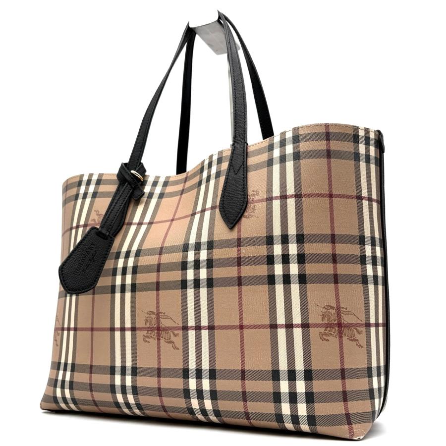 【美品】バーバリー トートバッグ 2way ショルダー A4可 デカロゴ 美品 バーバリー BURBERRY リバーシブル 2way トートバッグ 肩掛け A4