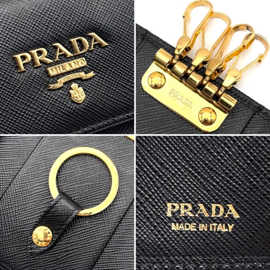 プラダ PRADA サフィアーノ 4連 キーケース キーリング付 レザー 本革