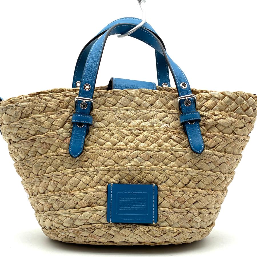COACH コーチ かごバッグ ストロー 2way トートバッグ 麦わら レザー