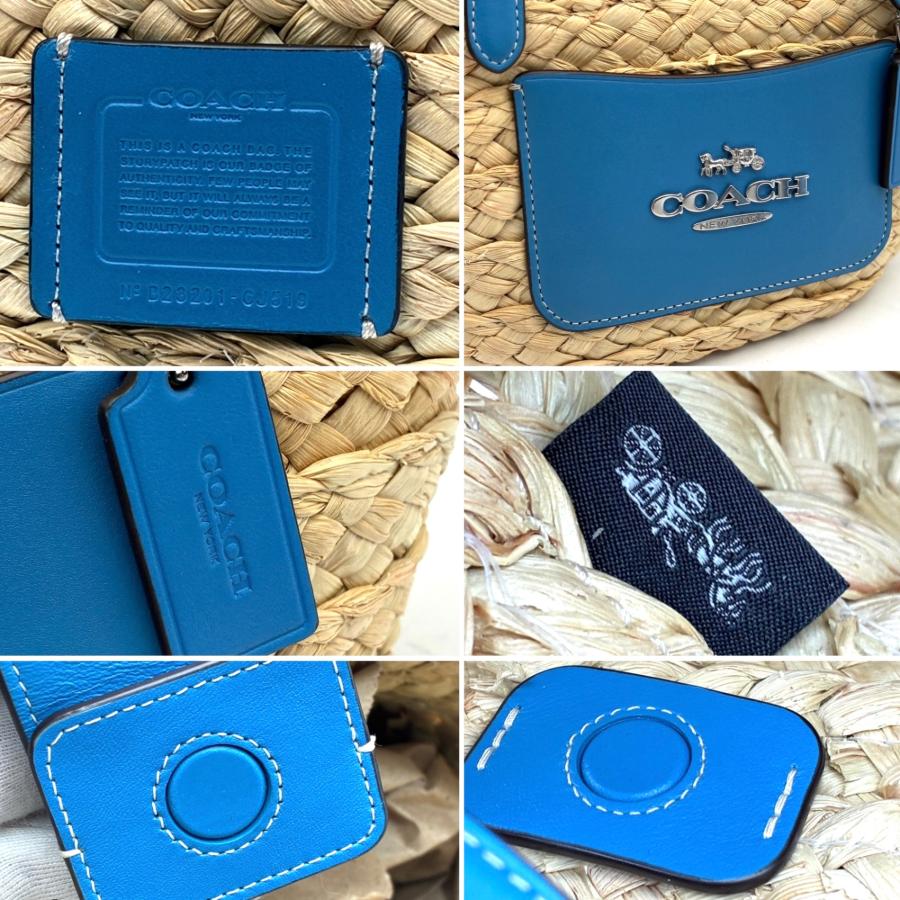 COACH コーチ かごバッグ ストロー 2way トートバッグ 麦わら レザー