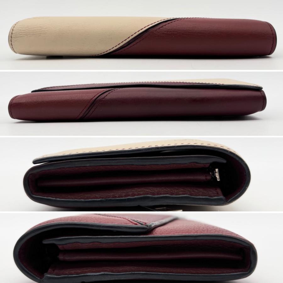 ロエベ LOEWE パズル 長財布 フラップ アナグラム レザー ボルドー