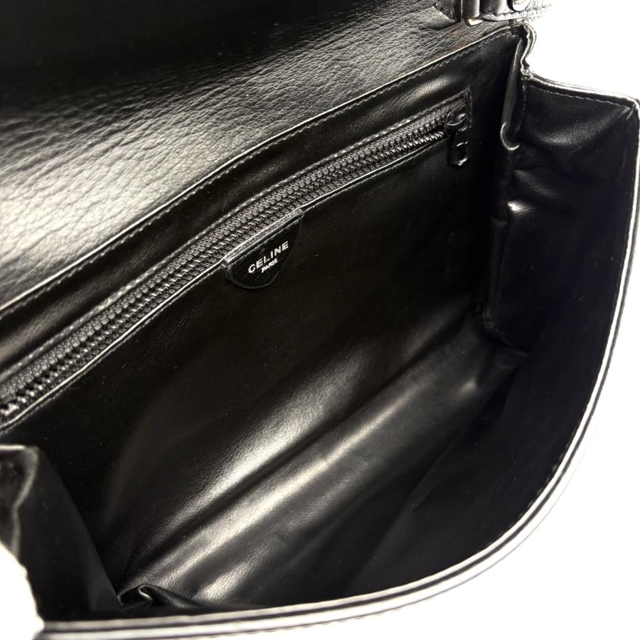 セリーヌ CELINE ショルダーバッグ フラップ ロゴ金具 レザー 本革