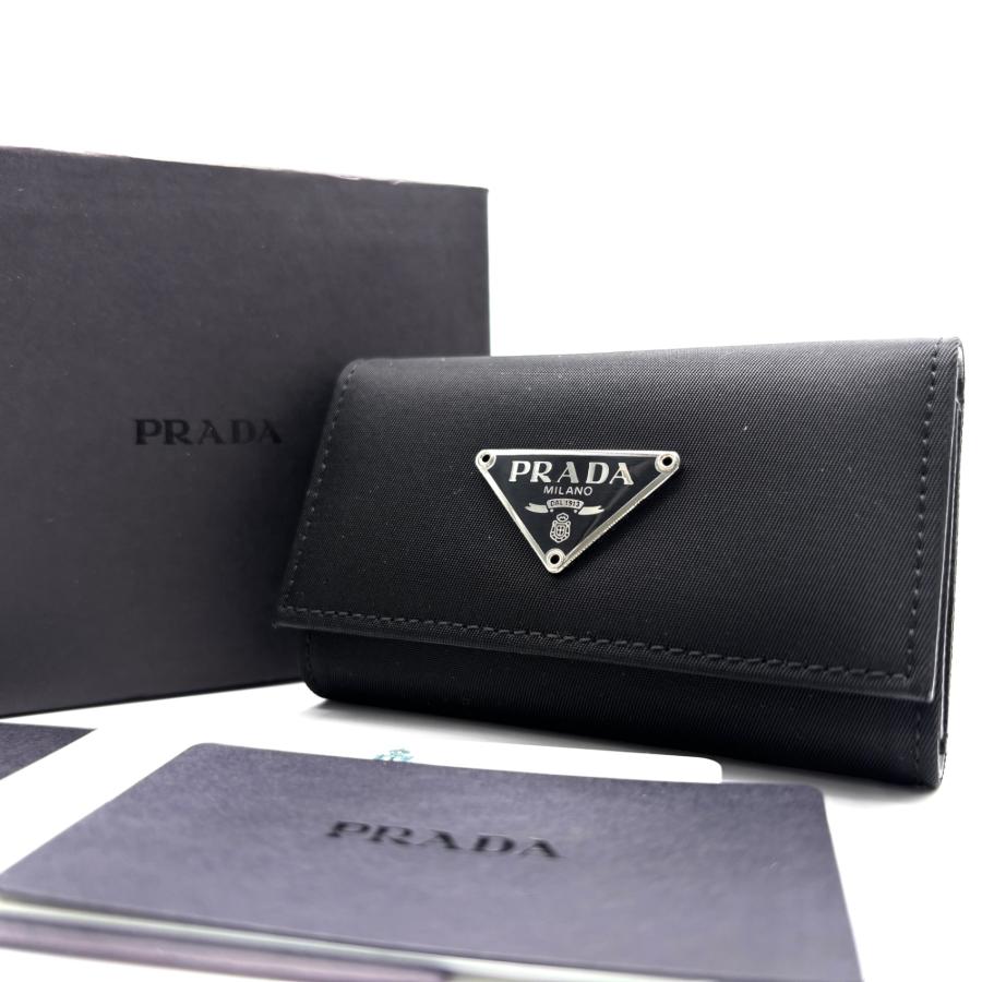 PRADA プラダ キーケース 6連 サフィアーノレザー 本革 ブラック 黒