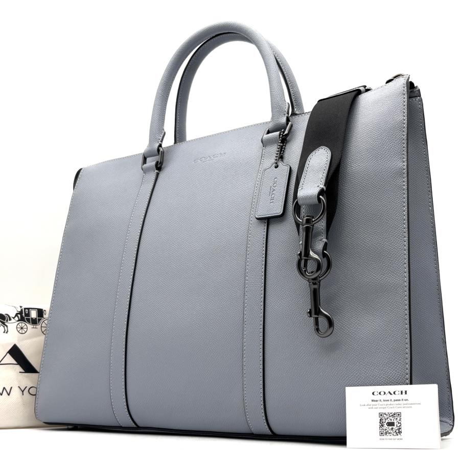 COACH グラハム 2WAY レザー　ビジネスバッグ　ブリーフケース 青 コーチ COACH グラハム 2way ビジネスバッグ ブリーフケース トート