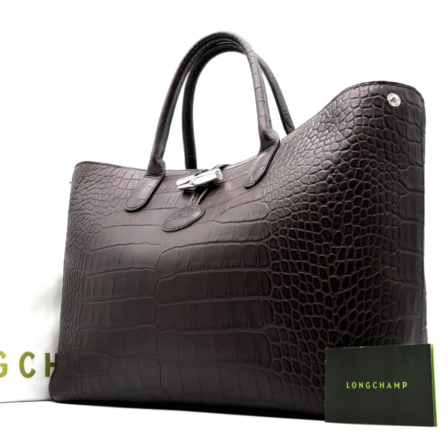 ロンシャン LONGCHAMP ロゾ トートバッグ ハンドバッグ クロコ型押し