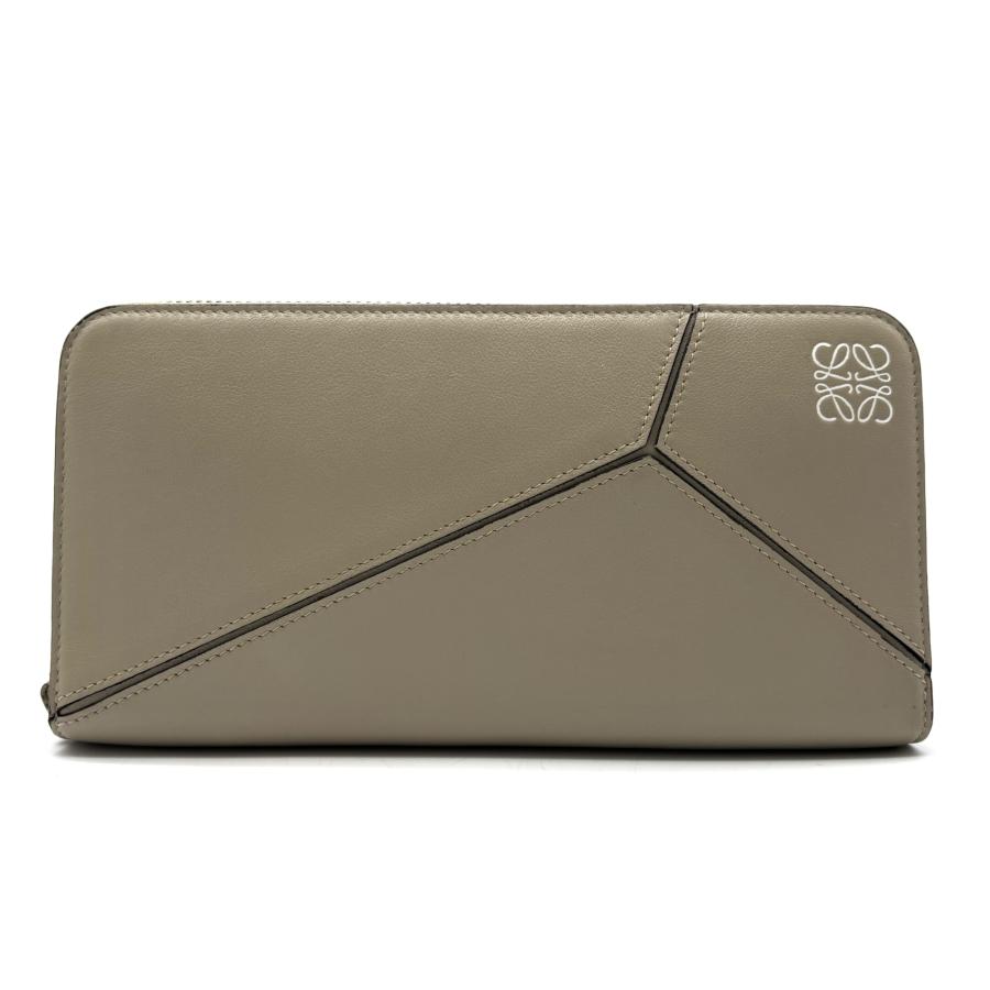 美品/希少色✨ロエベ　長財布　ラウンドファスナー　レザー アナグラム　グリーン ロエベ LOEWE パズル ラウンドファスナー 長財布 ロングウォレット