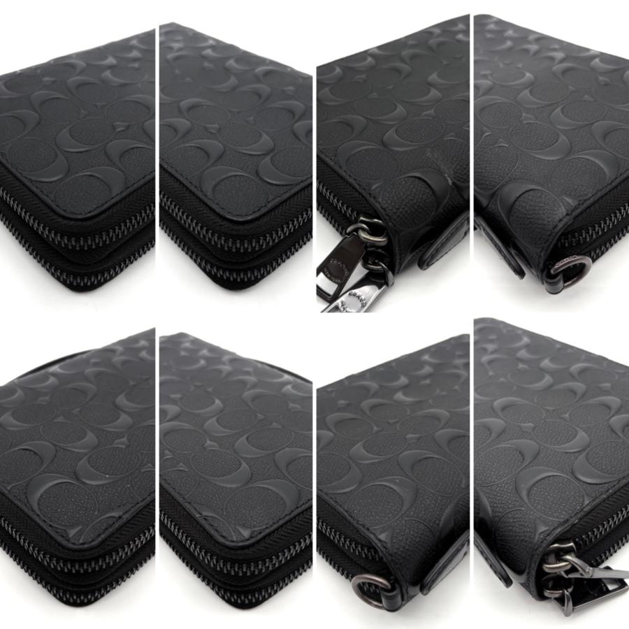 COACH オーガナイザー 長財布 シグネチャー 黒 セカンドバッグ コーチ COACH シグネチャー オーガナイザー トラベル ウォレット 長