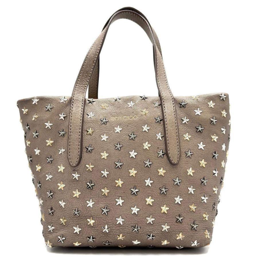 JIMMY CHOO ジミーチュウ ミニ サラ トートバッグ レザー グレージュ 