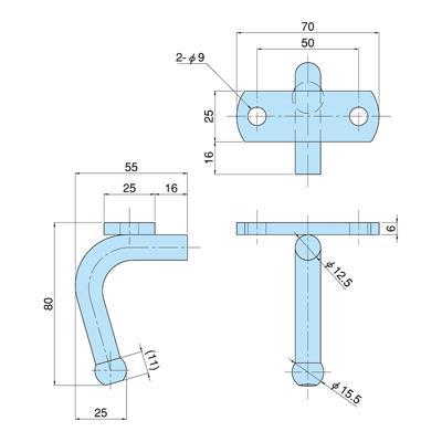 ロープフック NT型 板、メッキ付 : トラックショップなかむら - 通販