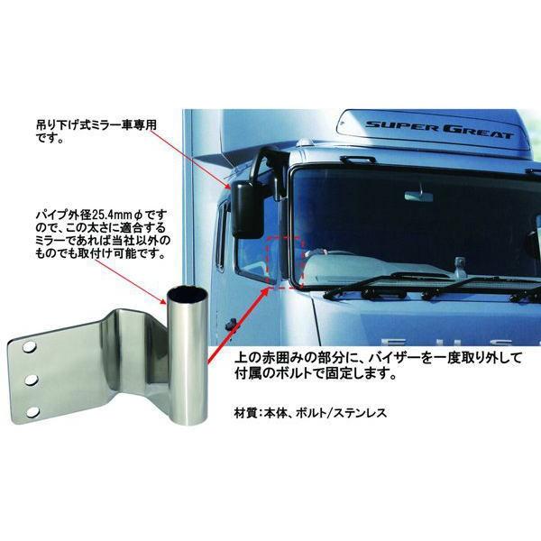 ジェットイノウエ バックショットミラー取付ブラケット ふそう大型