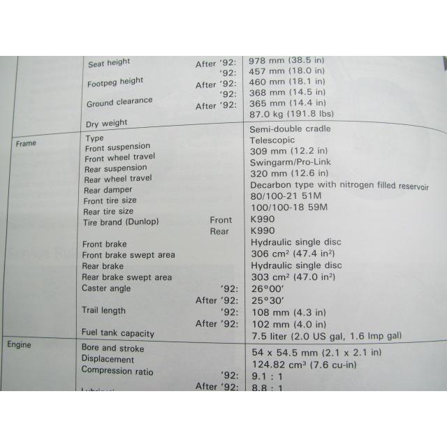 ホンダ CR125R サービスマニュアル 英語版 正規 中古 バイク 整備書 