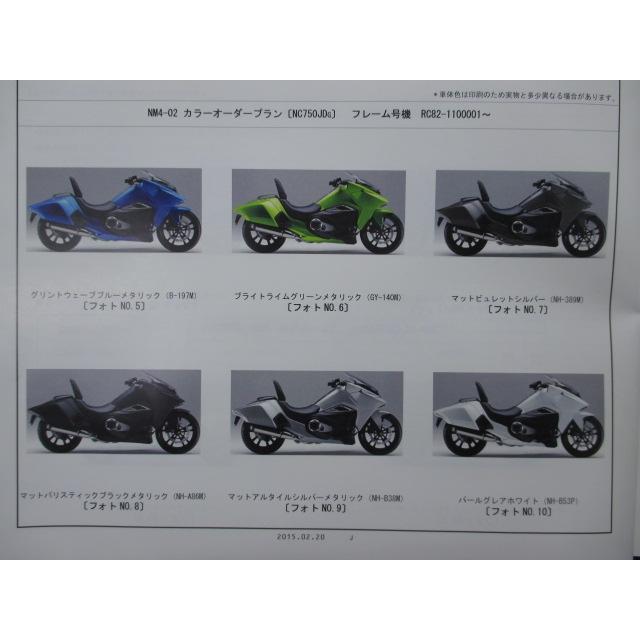ホンダ（HONDA） NM4-01 NM4-01カラーオーダープラン パーツリスト