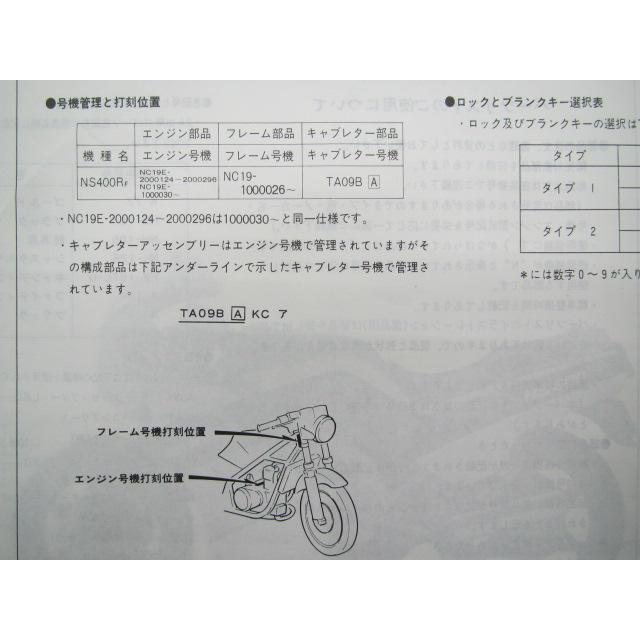 ホンダ（HONDA） NS400R パーツリスト 5版 正規 中古 バイク 整備書 