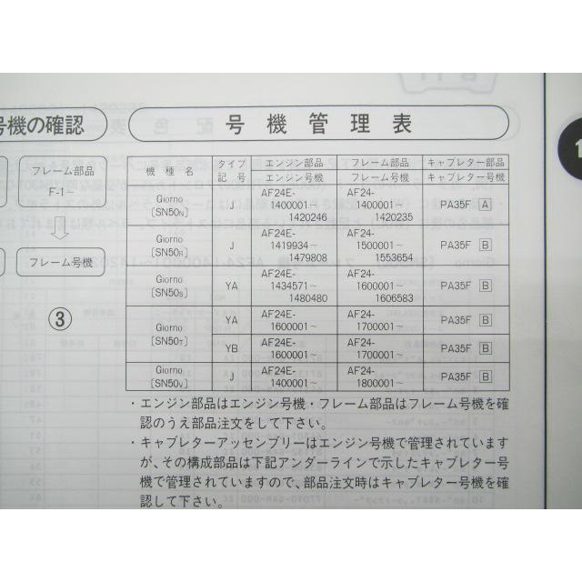 ジョルノ パーツリスト 6版 ホンダ 正規 中古 バイク 整備書 AF24-140〜180 SN50 GAM IE 車検 パーツカタログ 整備書｜ts-parts｜03