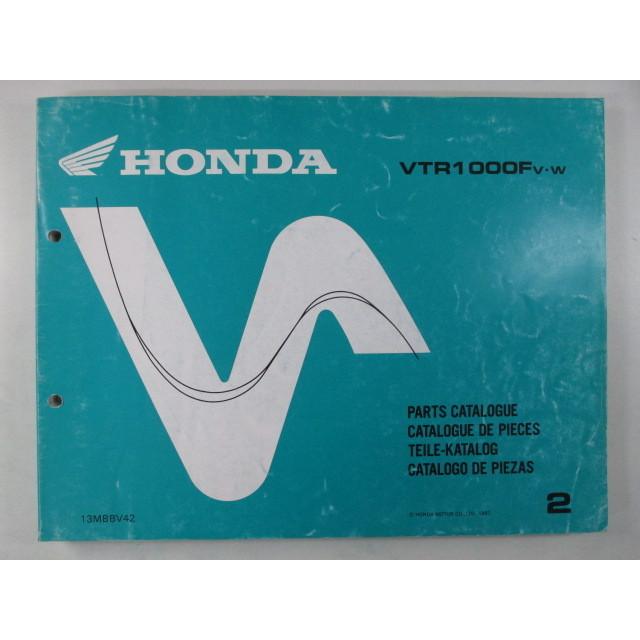VTR1000F V W パーツリスト 2版 ホンダ 正規 中古 バイク 整備書 SC36E SC36A SC36B SC36C SC36U SC362 車検 パーツカタログ 整備書 23 ホンダ（HONDA） VTR1000F V W パーツリスト 2版 正規 中古 バイク