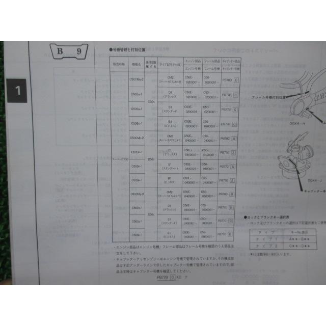ホンダ（HONDA） スーパーカブ50 パーツリスト 3版 正規 中古 バイク