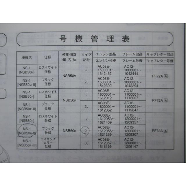 HONDA/ホンダ パーツリスト NS-1 AC12 HONDA 8