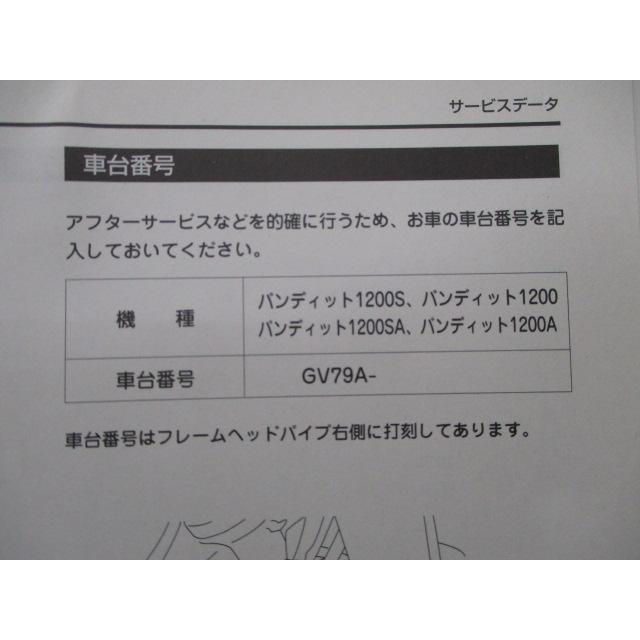 でんページ スズキ（SUZUKI） バンディット1200 バンディット1200S 取扱説明書