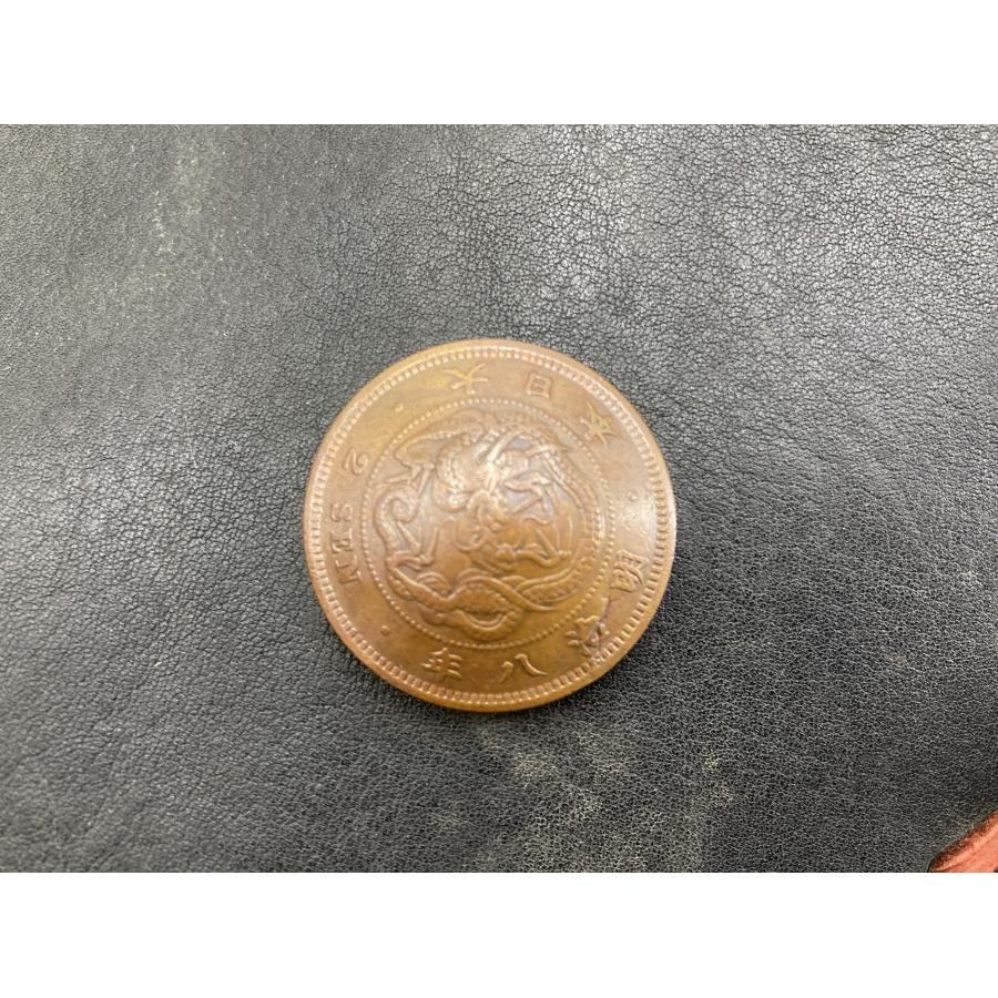 レザーワークス製 サイドバッグ 片側 社外 バイク 部品 明治八年2銭硬貨 カスタムに そのまま使える ヤレ感抜群 ハーレー 【中古】 94 レザーワークス製 サイドバッグ 片側 社外 中古 明治八年2銭硬貨