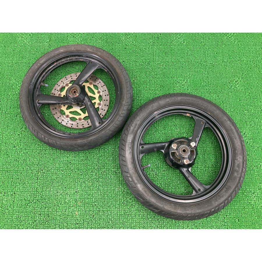 TZR250 ホイール 前後 黒 ヤマハ 純正 中古 バイク 部品 1KT-033*** 17x2.15 17x2.50 フロントホイール リアホイール セット 車検 Genuine｜ts-parts｜02