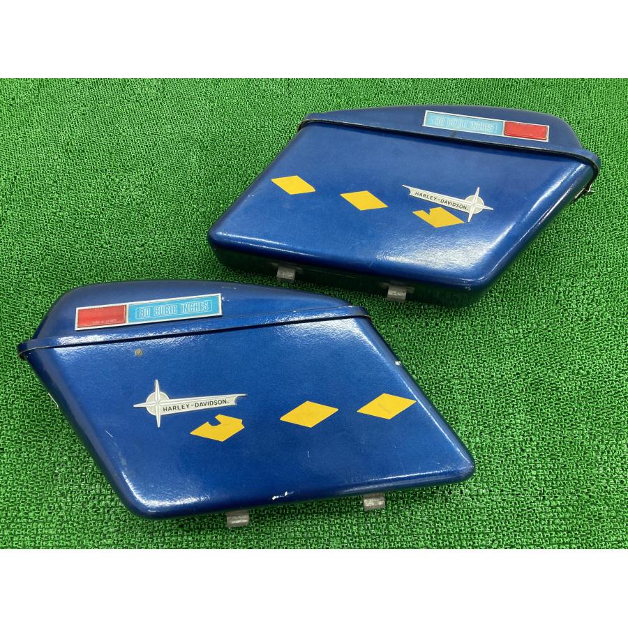 FLH80 パニアケース 左右 青M 社外 中古 バイク 部品 FRP ハーレー