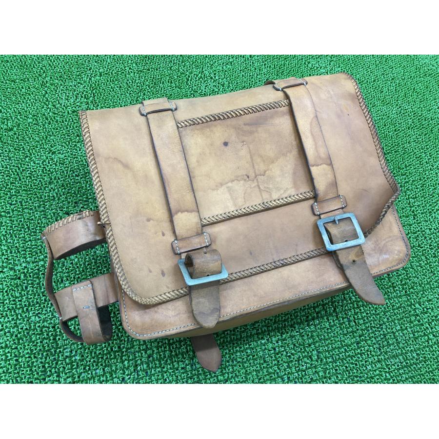 汎用 サイドバッグ 片側 社外 中古 バイク 部品 本革 アメリカン 