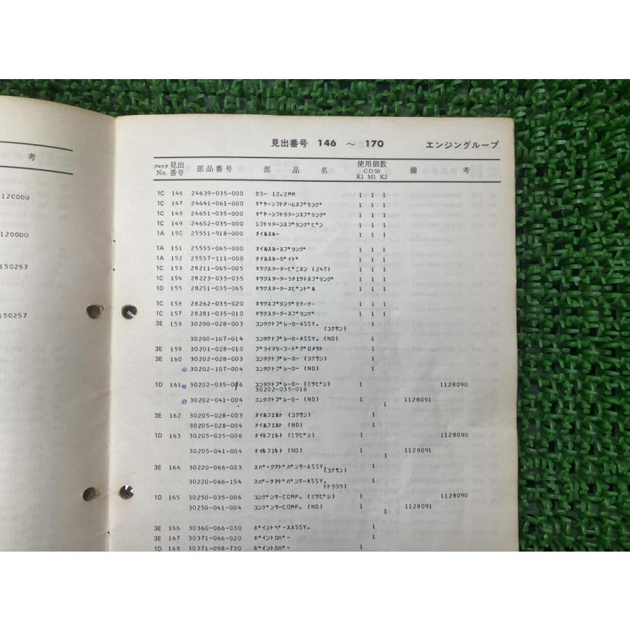 ホンダ（HONDA） ベンリィ50 パーツリスト 3版 正規 中古 バイク 整備