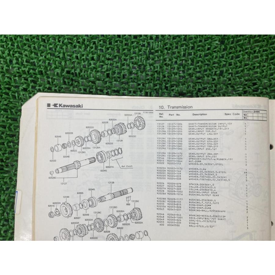 カワサキ（Kawasaki） Z400 パーツリスト 正規 中古 バイク 整備書