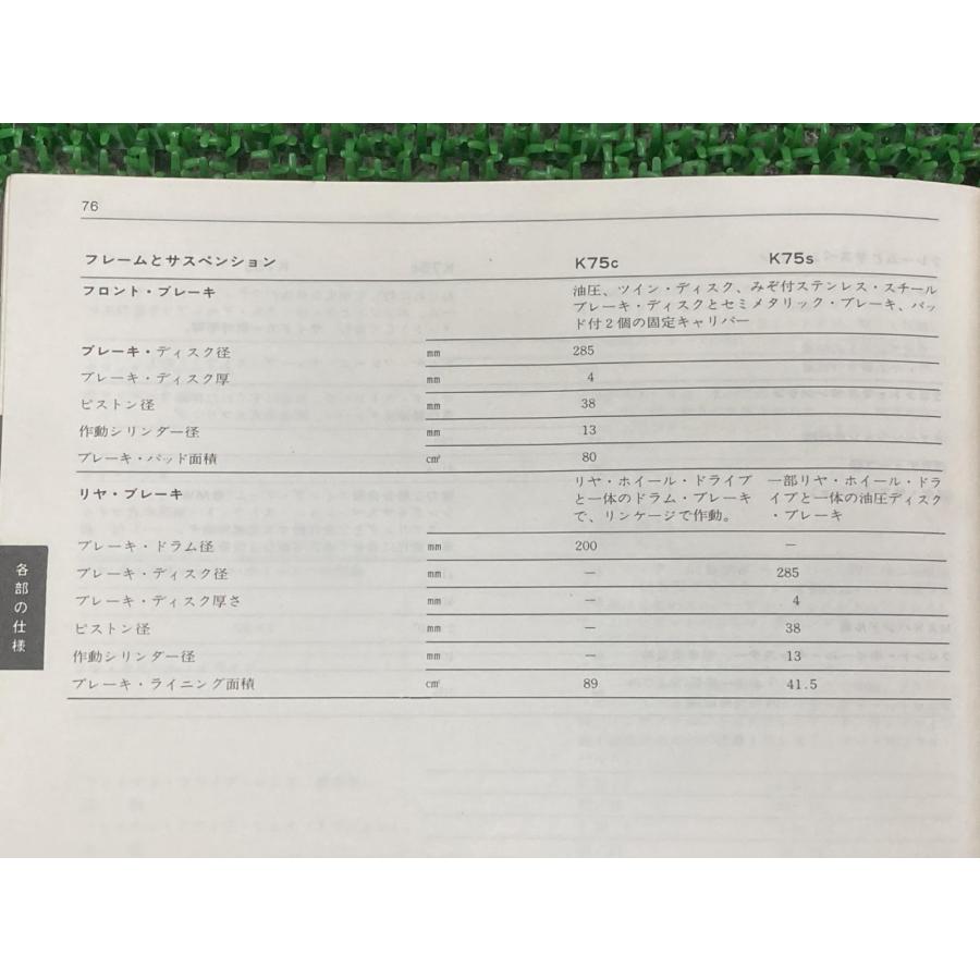 K75C K75S 取扱説明書  正規 中古 バイク 整備書 日本語版 ライダースハンドブック ライダーズハンドブック 車検 整備情報 bF BMW K75C K75S 取扱説明書 正規 中古 バイク 整備書 日本語版